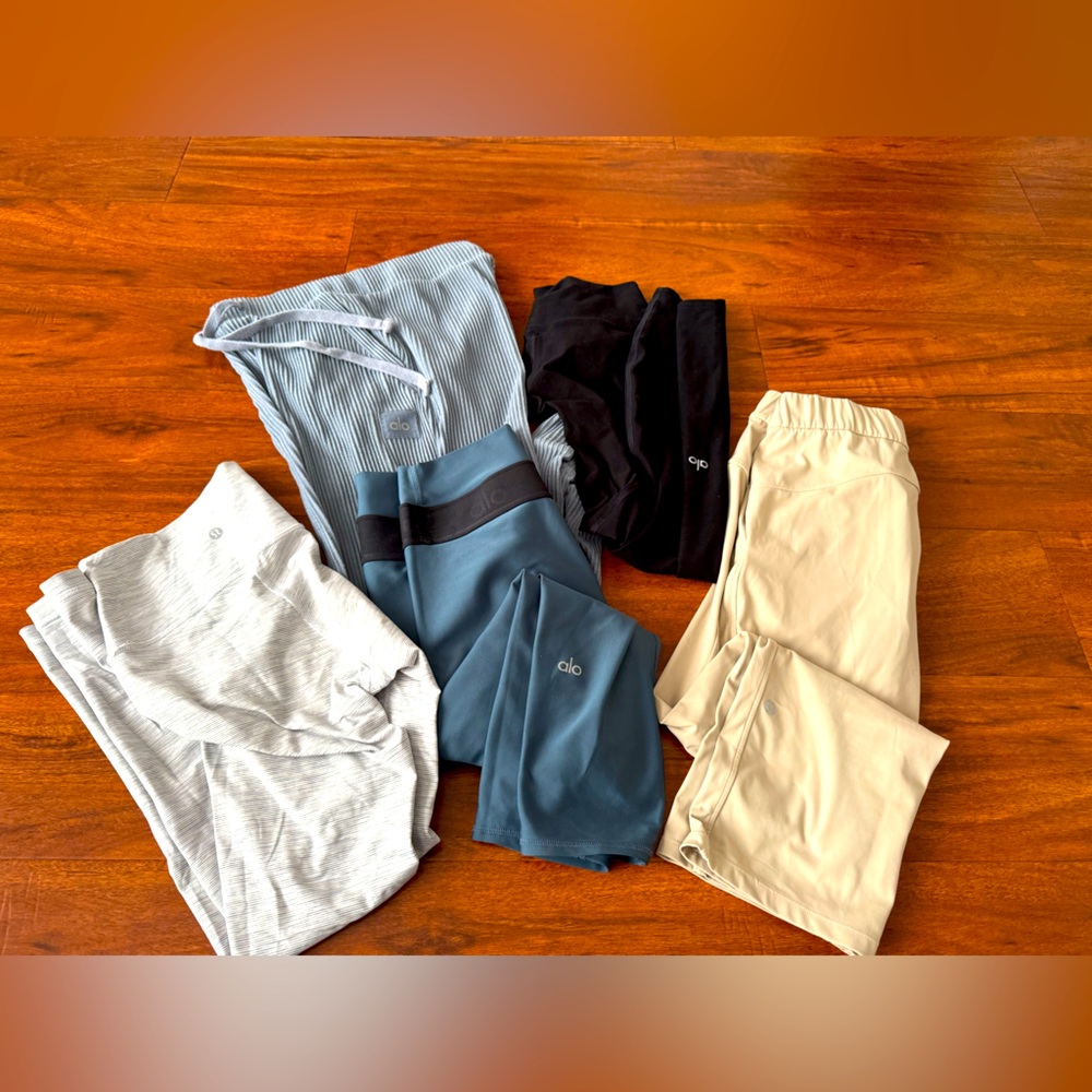 Lot of 5 Alo and Lululemon sweats/leggings